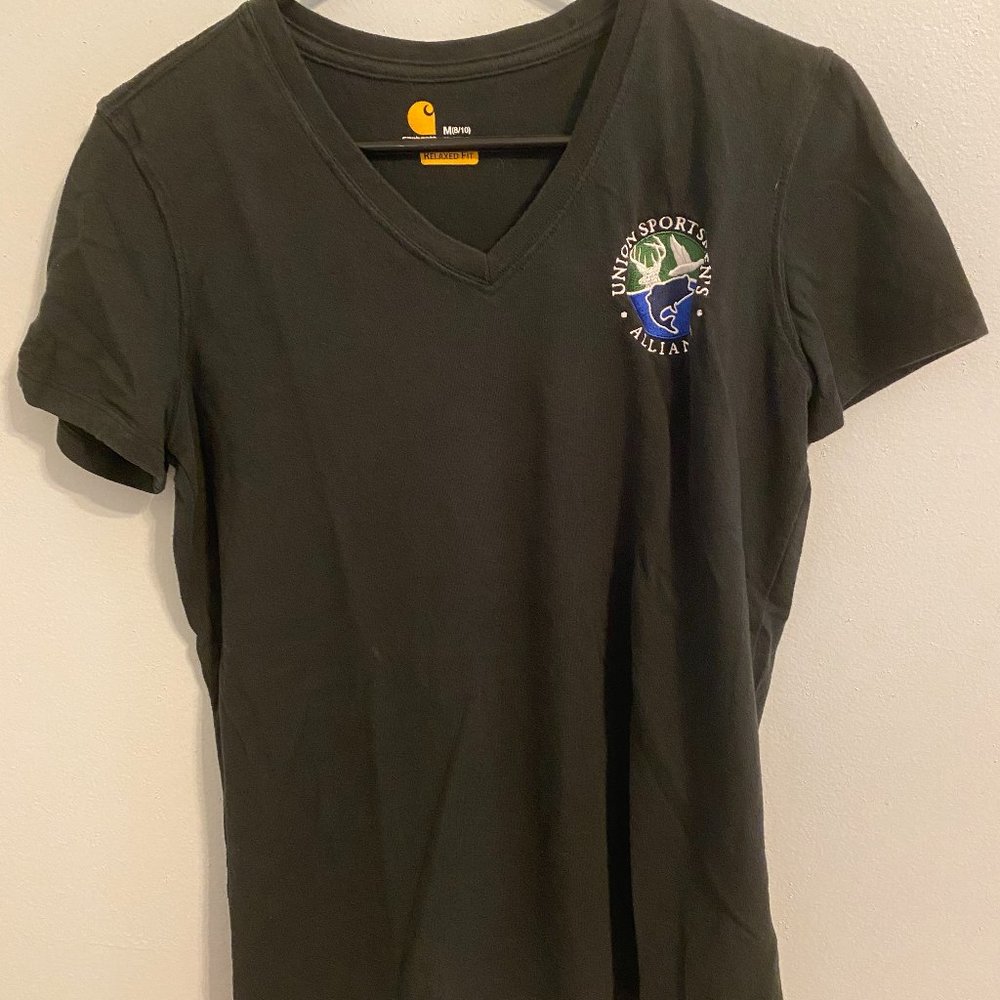 Carhartt Black Relaxed Fit Women's V-neck Tee - Medium